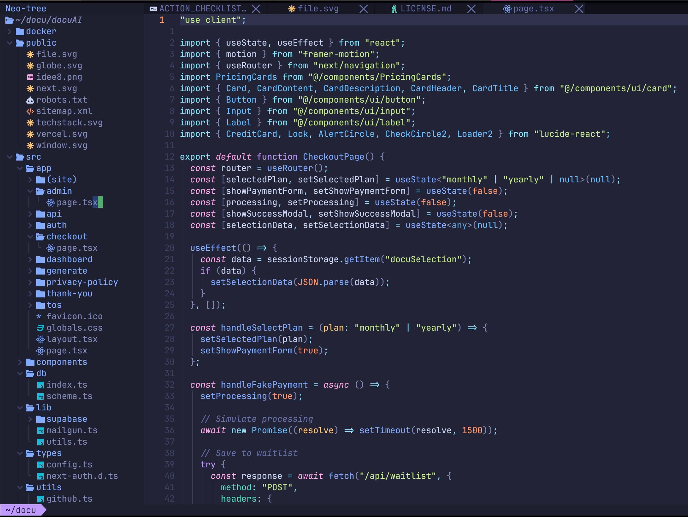 Before: Project folder structure without documentation